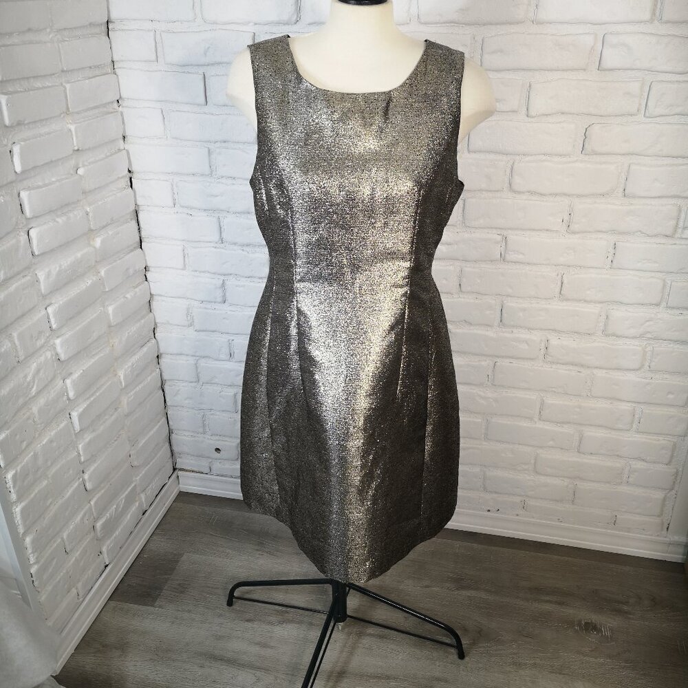 Smart Set Ladies Size 16 Lined Shimmery Dark Silver Sleeveless Party Dress
